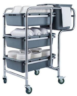 Xe dọn bàn 3 tầng khung inox 77 HT08167