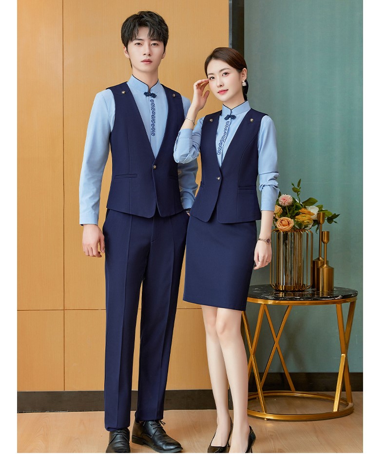 Đồng Phục Áo Gile Nam Tiếp Viên Hàng Không, Công Sở, Lễ Tân, Khách Sạn UNF078 Xanh