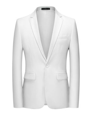 Đồng Phục Áo Vest Nam 1 Nút Tà Sau, Công Sở, Sự Kiện, Dự Tiệc Chuyên Nghiệp Sang Trọng UNF175 Trắng