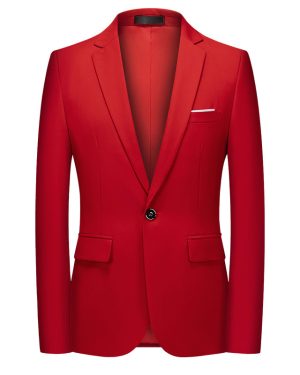 Đồng Phục Áo Vest Nam 1 Nút Tà Sau, Công Sở, Sự Kiện, Dự Tiệc Chuyên Nghiệp Sang Trọng UNF175 Đỏ