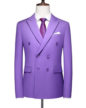 Đồng Phục Áo Vest Nam 6 Nút Tà Sau, Công Sở, Sự Kiện, Dự Tiệc Chuyên Nghiệp Sang Trọng UNF174 Tím Nhạt