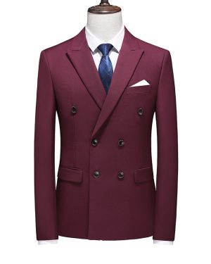 Đồng Phục Áo Vest Nam 6 Nút Tà Sau, Công Sở, Sự Kiện, Dự Tiệc Chuyên Nghiệp Sang Trọng UNF174 Đỏ Rượu