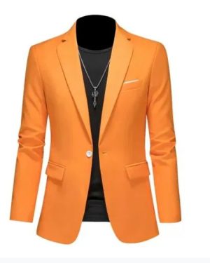 Đồng Phục Áo Vest Nam 1 Nút Tà 2 Bên, Công Sở, Sự Kiện, Dự Tiệc Chuyên Nghiệp Sang Trọng UNF173 Cam