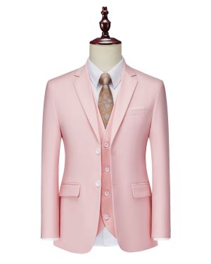 Đồng Phục Áo Vest Nam 2 Nút Tà Sau, Công Sở, Sự Kiện, Dự Tiệc Chuyên Nghiệp Sang Trọng UNF172 Hồng