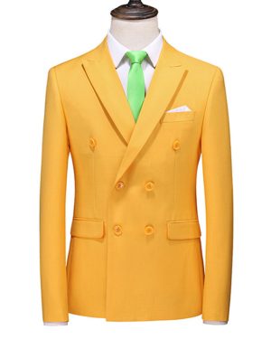 Đồng Phục Áo Vest Nam 6 Nút Tà Sau, Công Sở, Sự Kiện, Dự Tiệc Chuyên Nghiệp Sang Trọng UNF174 Vàng