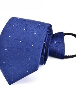 Đồng Phục Cà Vạt Có Khóa Kéo (Không Cần Thắt Nút) Xanh Chấm Trắng Trang Trọng, Chuyên Nghiệp Và Năng Động Y8688