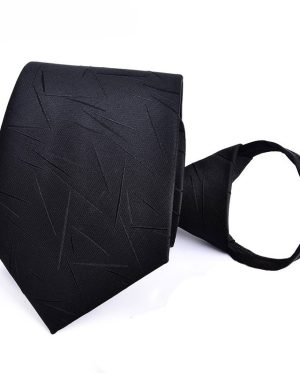 Đồng Phục Cà Vạt Có Khóa Kéo (Không Cần Thắt Nút) Xước Đen Trang Trọng, Chuyên Nghiệp Và Năng Động Y8691
