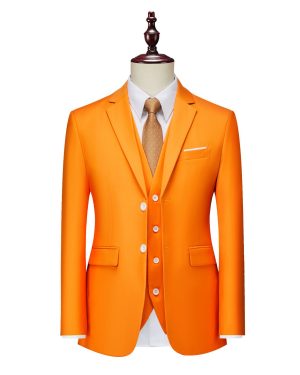 Đồng Phục Áo Vest Nam 2 Nút Tà Sau, Công Sở, Sự Kiện, Dự Tiệc Chuyên Nghiệp Sang Trọng UNF172 Cam