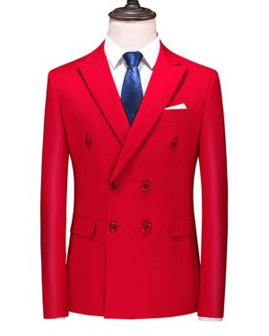 Đồng Phục Áo Vest Nam 6 Nút Tà Sau, Công Sở, Sự Kiện, Dự Tiệc Chuyên Nghiệp Sang Trọng UNF174 Đỏ