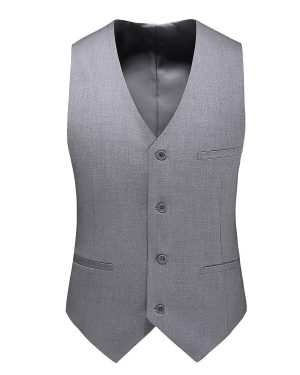 Đồng Phục Áo Gile Nam Tiếp Viên Hàng Không, Công Sở, Lễ Tân, Khách Sạn UNF170 Xám
