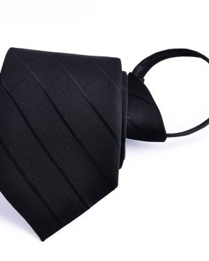 Đồng Phục Cà Vạt Có Khóa Kéo (Không Cần Thắt Nút) Đen Sọc Trang Trọng, Chuyên Nghiệp Và Năng Động Y8693