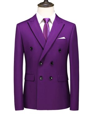 Đồng Phục Áo Vest Nam 6 Nút Tà Sau, Công Sở, Sự Kiện, Dự Tiệc Chuyên Nghiệp Sang Trọng UNF174 Tím Đậm