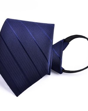 Đồng Phục Cà Vạt Có Khóa Kéo (Không Cần Thắt Nút) Sọc Xanh Navy Trang Trọng, Chuyên Nghiệp Và Năng Động Y8695