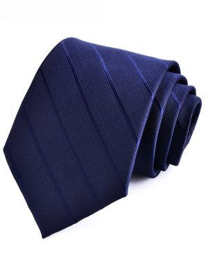 Đồng Phục Cà Vạt Thắt Nút Sọc Xanh Navy Trang Trọng, Chuyên Nghiệp Và Năng Động A8045