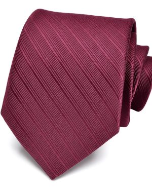 Đồng Phục Cà Vạt Thắt Nút Sọc Đỏ Rượu Trang Trọng, Chuyên Nghiệp Và Năng Động A8052