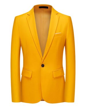 Đồng Phục Áo Vest Nam 1 Nút Tà Sau, Công Sở, Sự Kiện, Dự Tiệc Chuyên Nghiệp Sang Trọng UNF175 Vàng