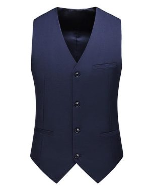 Đồng Phục Áo Gile Nam Tiếp Viên Hàng Không, Công Sở, Lễ Tân, Khách Sạn UNF170 Xanh Navy