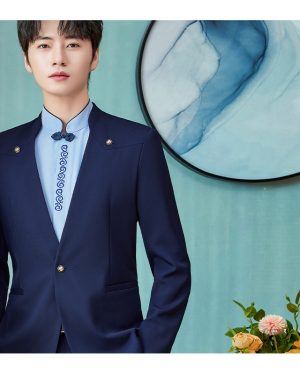 Đồng Phục Áo Vest Nam Tiếp Viên Hàng Không, Công Sở, Lễ Tân, Khách Sạn UNF076 Xanh