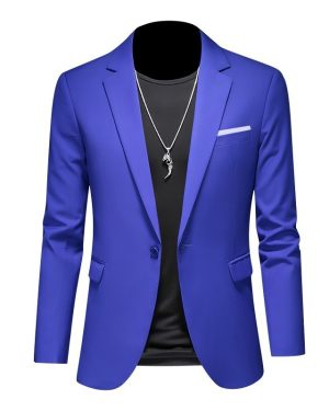 Đồng Phục Áo Vest Nam 1 Nút Tà 2 Bên, Công Sở, Sự Kiện, Dự Tiệc Chuyên Nghiệp Sang Trọng UNF173 Xanh Dương