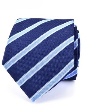 Đồng Phục Cà Vạt Thắt Nút Xanh Sọc Trắng Trang Trọng, Chuyên Nghiệp Và Năng Động A8001