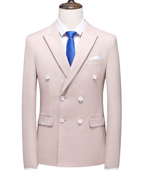 Đồng Phục Áo Vest Nam 6 Nút Tà Sau, Công Sở, Sự Kiện, Dự Tiệc Chuyên Nghiệp Sang Trọng UNF174 Mơ