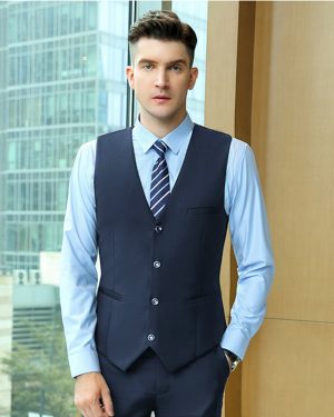 Đồng Phục Áo Gile Công Sở, Văn Phòng, Lễ Tân Nhà Hàng, Khách Sạn Chuyên Nghiệp Và Trang Trọng UNF168 Nam Màu Xanh Đen
