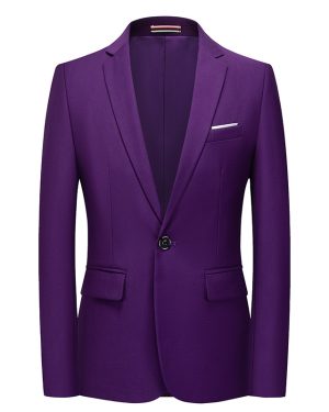Đồng Phục Áo Vest Nam 1 Nút Tà Sau, Công Sở, Sự Kiện, Dự Tiệc Chuyên Nghiệp Sang Trọng UNF175 Tím