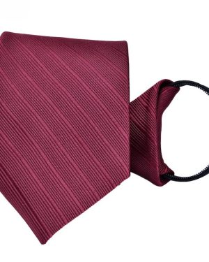 Đồng Phục Cà Vạt Có Khóa Kéo (Không Cần Thắt Nút) Sọc Đỏ Rượu Trang Trọng, Chuyên Nghiệp Và Năng Động Y8702