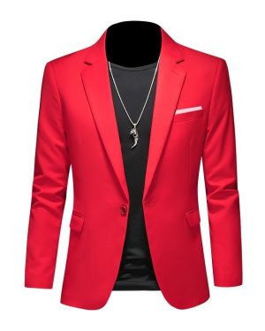 Đồng Phục Áo Vest Nam 1 Nút Tà 2 Bên, Công Sở, Sự Kiện, Dự Tiệc Chuyên Nghiệp Sang Trọng UNF173 Đỏ