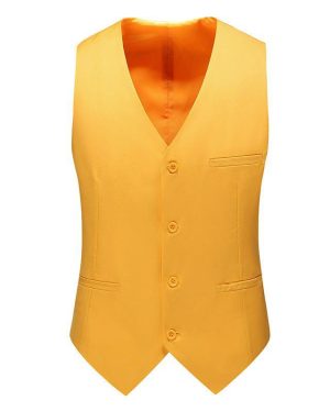 Đồng Phục Áo Gile Nam Tiếp Viên Hàng Không, Công Sở, Lễ Tân, Khách Sạn UNF170 Vàng Cam