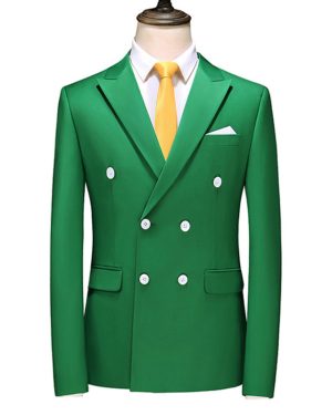 Đồng Phục Áo Vest Nam 6 Nút Tà Sau, Công Sở, Sự Kiện, Dự Tiệc Chuyên Nghiệp Sang Trọng UNF174 Xanh Lá
