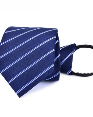 Đồng Phục Cà Vạt Có Khóa Kéo (Không Cần Thắt Nút) Sọc Xanh Navy Trang Trọng, Chuyên Nghiệp Và Năng Động Y8652