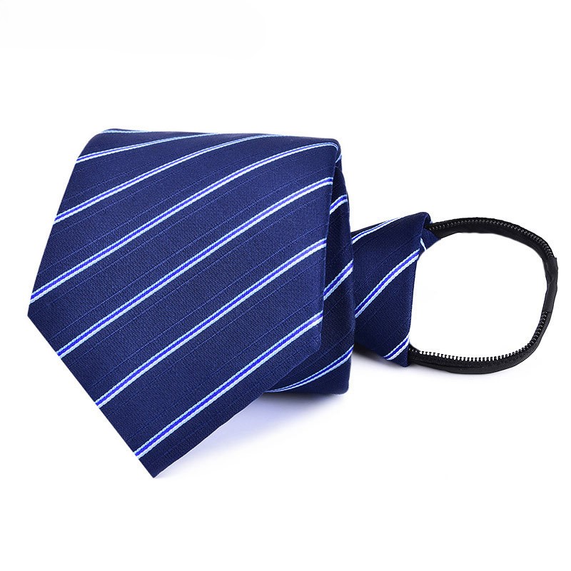Đồng Phục Cà Vạt Có Khóa Kéo (Không Cần Thắt Nút) Sọc Xanh Navy Trang Trọng, Chuyên Nghiệp Và Năng Động Y8652