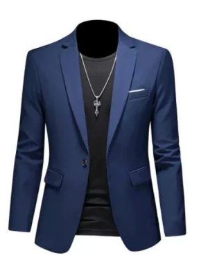 Đồng Phục Áo Vest Nam 1 Nút Tà 2 Bên, Công Sở, Sự Kiện, Dự Tiệc Chuyên Nghiệp Sang Trọng UNF173 Xanh Navy