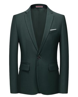 Đồng Phục Áo Vest Nam 1 Nút Tà Sau, Công Sở, Sự Kiện, Dự Tiệc Chuyên Nghiệp Sang Trọng UNF175 Xanh Lục Đậm