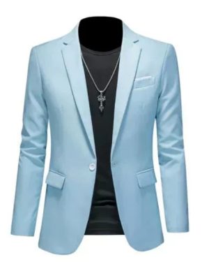 Đồng Phục Áo Vest Nam 1 Nút Tà 2 Bên, Công Sở, Sự Kiện, Dự Tiệc Chuyên Nghiệp Sang Trọng UNF173 Xanh Da Trời