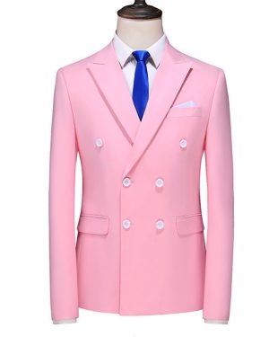 Đồng Phục Áo Vest Nam 6 Nút Tà Sau, Công Sở, Sự Kiện, Dự Tiệc Chuyên Nghiệp Sang Trọng UNF174 Hồng