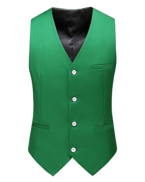 Đồng Phục Áo Gile Nam Tiếp Viên Hàng Không, Công Sở, Lễ Tân, Khách Sạn UNF170 Xanh Lá