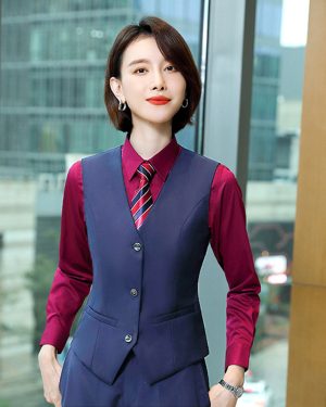Đồng Phục Áo Gile Công Sở, Văn Phòng, Lễ Tân Nhà Hàng, Khách Sạn Chuyên Nghiệp Và Trang Trọng UNF168 Nữ Màu Xanh Navy