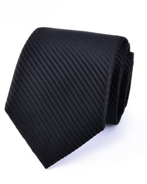 Đồng Phục Cà Vạt Thắt Nút Sọc Đen Trang Trọng, Chuyên Nghiệp Và Năng Động A8010