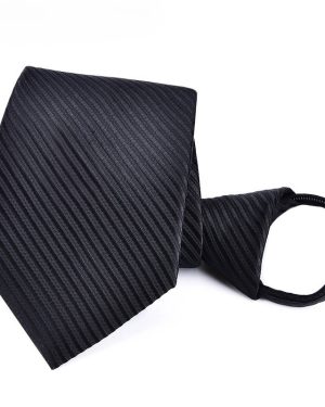 Đồng Phục Cà Vạt Có Khóa Kéo (Không Cần Thắt Nút) Sọc Đen Trang Trọng, Chuyên Nghiệp Và Năng Động Y8660