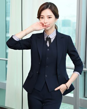 Đồng Phục Áo Vest Nữ Thanh Lịch Và Trang Trọng UNF108 Xanh