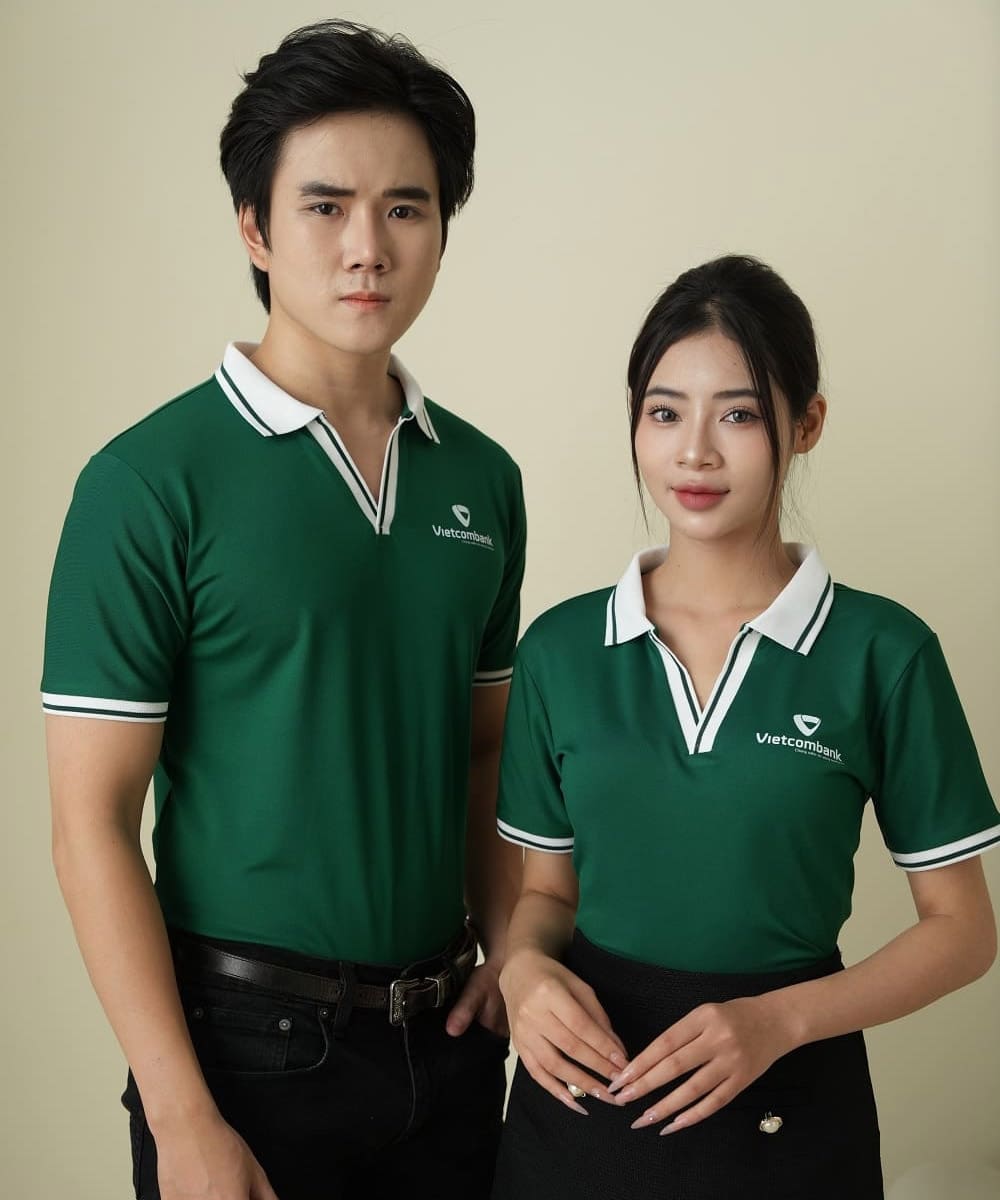 Áo thun doanh nghiệp ngân hàng Vietcombank chất liệu thoáng mát