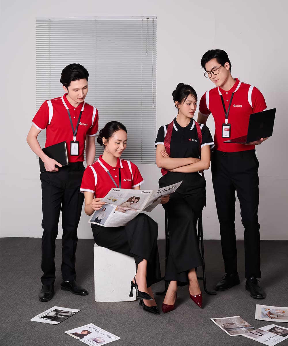 Mẫu Áo Polo Đồng Phục Công Ty DOJI Sang Trọng, Bền Màu – In Logo Sắc Nét