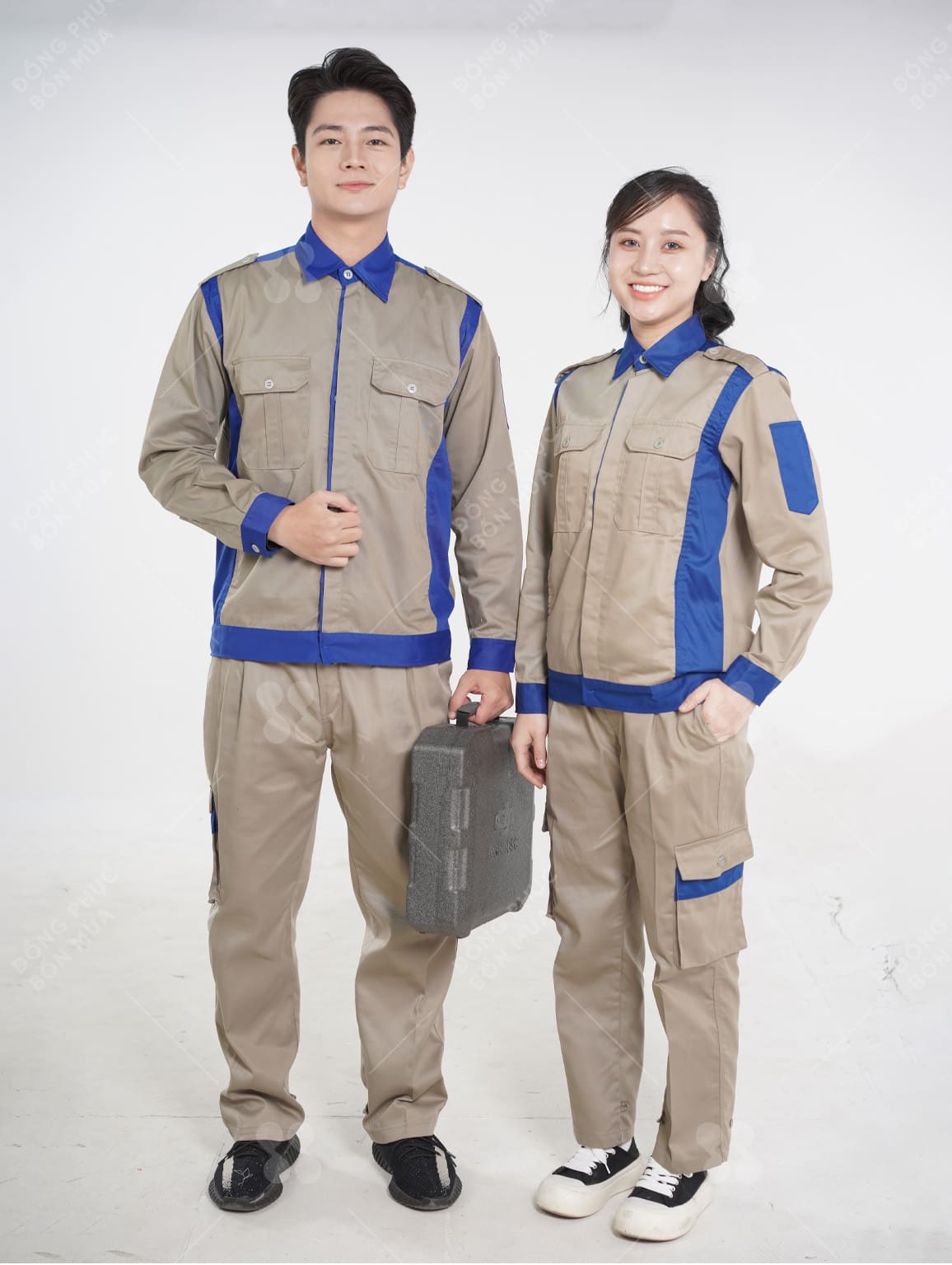 Đồng Phục Kỹ Sư Phối Xanh Nổi Bật, Thiết Kế Túi Hộp Tiện Lợi
