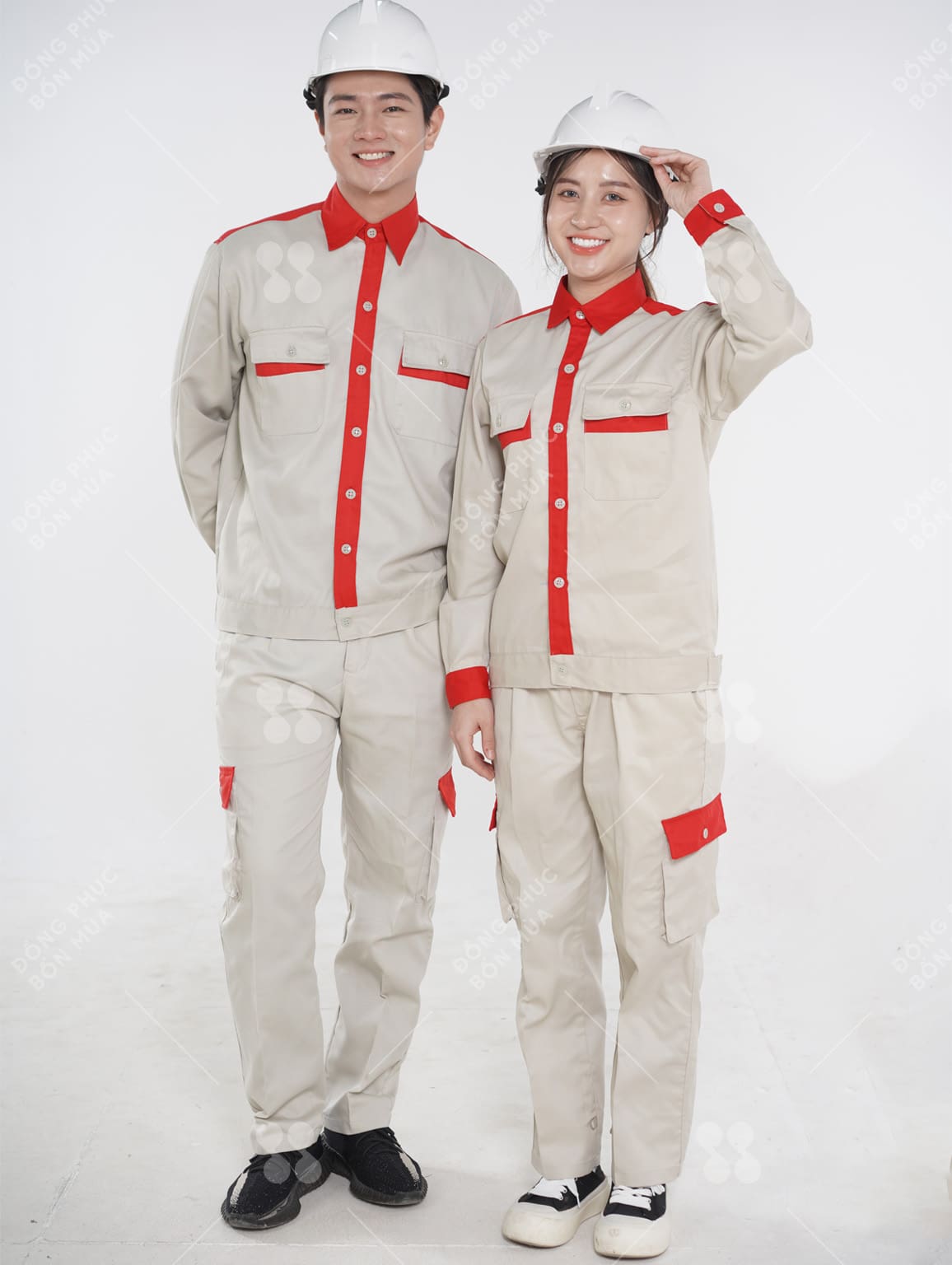 Đồng Phục Kỹ Sư – Công Nhân Phối Đỏ Be Trẻ Trung, Giá Tốt