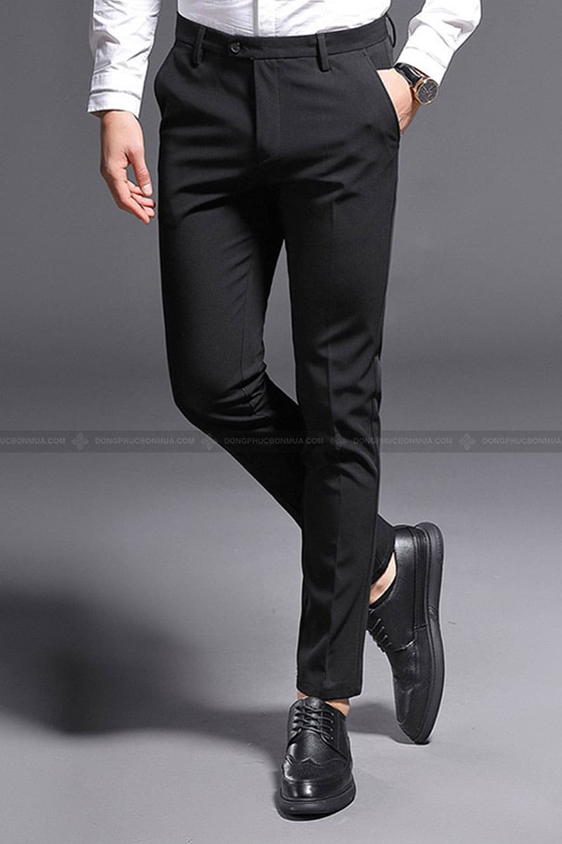 Đồng phục công sở quần âu nam ống đứng màu đen
