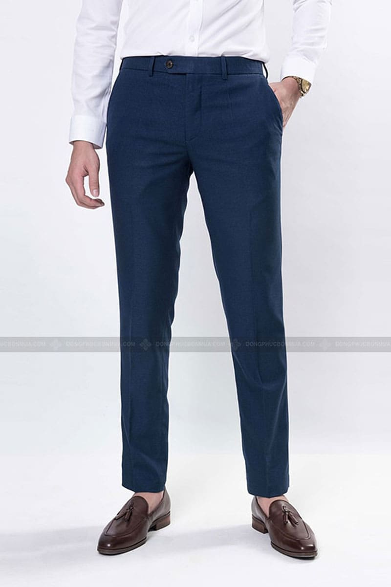 Đồng phục công sở quần âu nam màu xanh