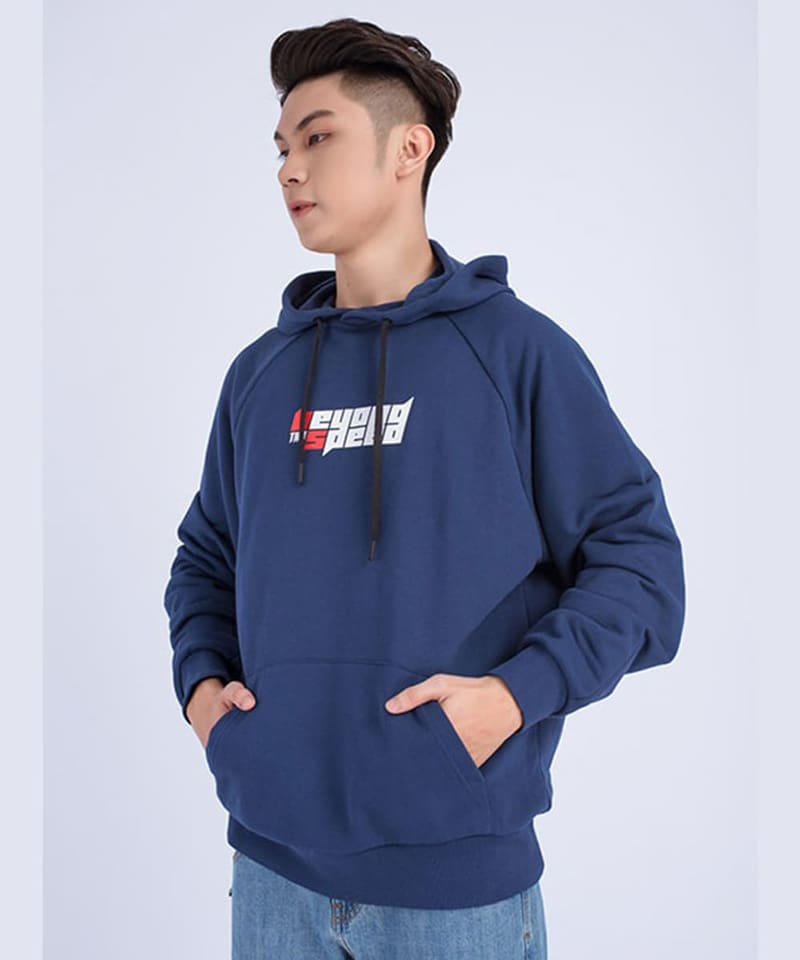 Áo đồng phục hoodie màu xanh dương