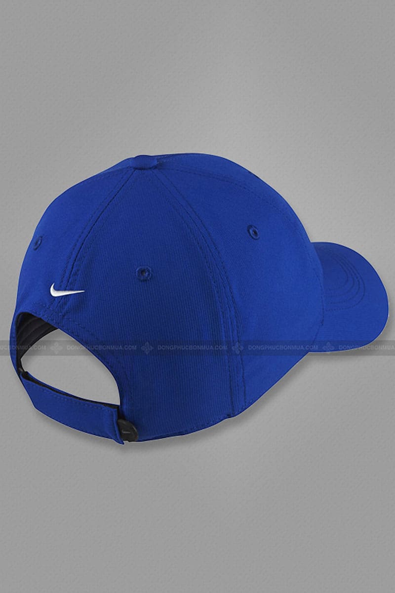 Mũ lưỡi trai đồng phục màu xanh da trời in logo phía sau